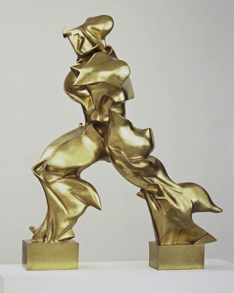 翁波丘尼，连续性的独特形式的空间，1913年（1931年铸），青铜（纽约现代艺术博物馆）