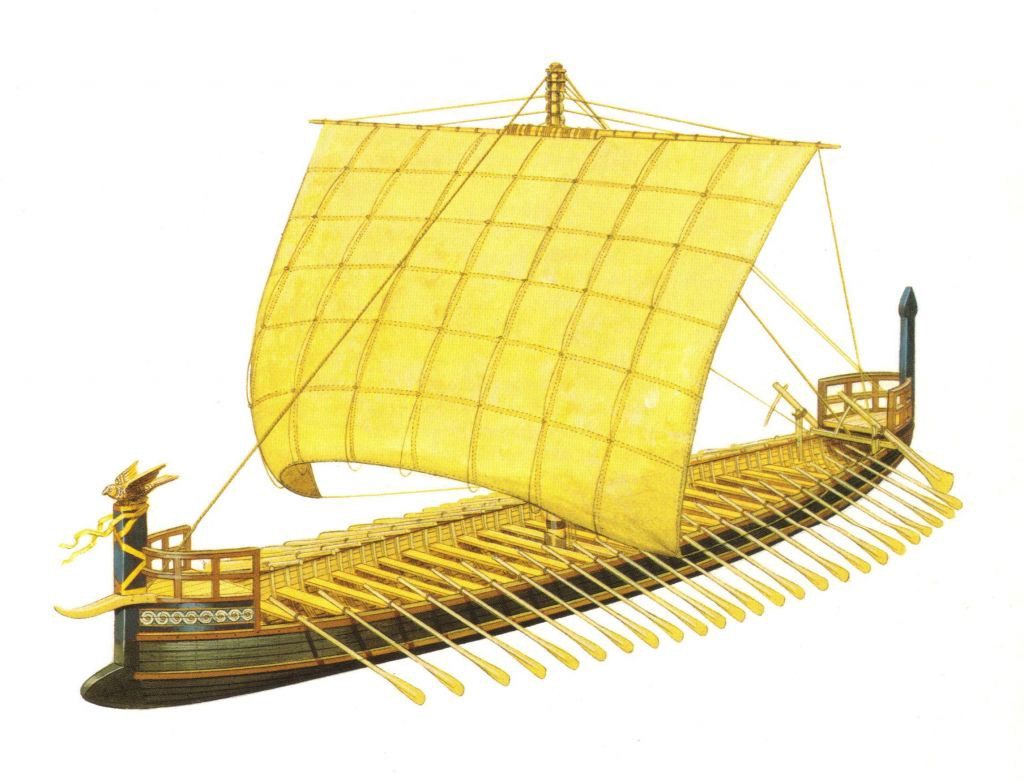 A reconstruction of the Tragana Ship By Peter Connolly.