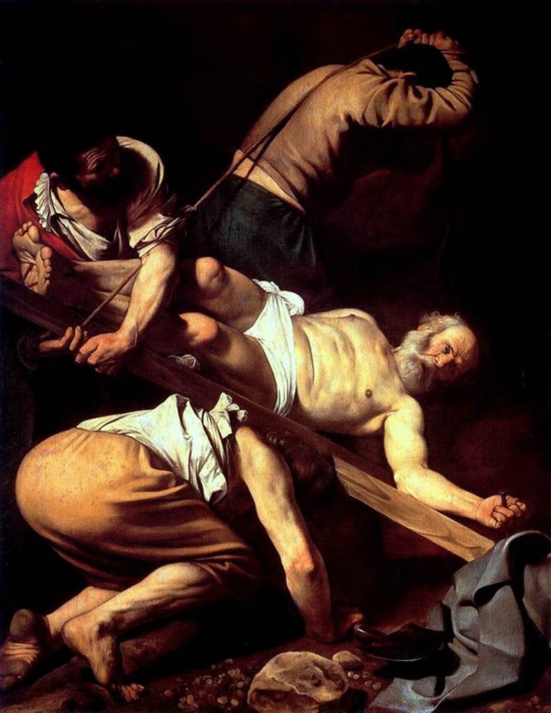意大利画家卡拉瓦乔的名画中的圣彼得殉道者。