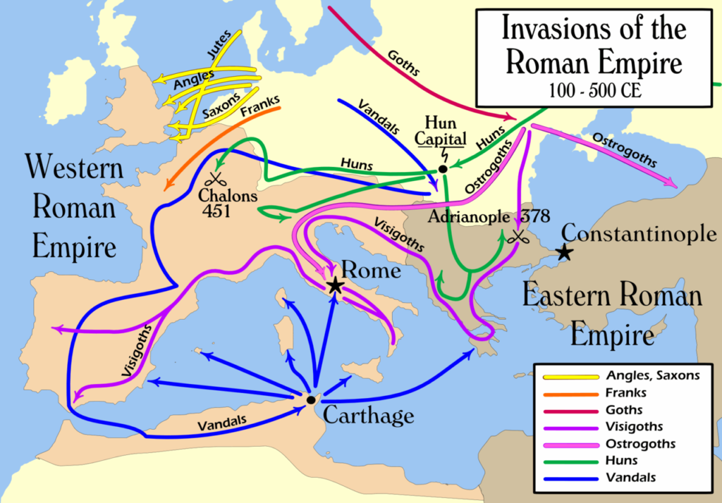 第二次到五世纪迁移的基本视图。