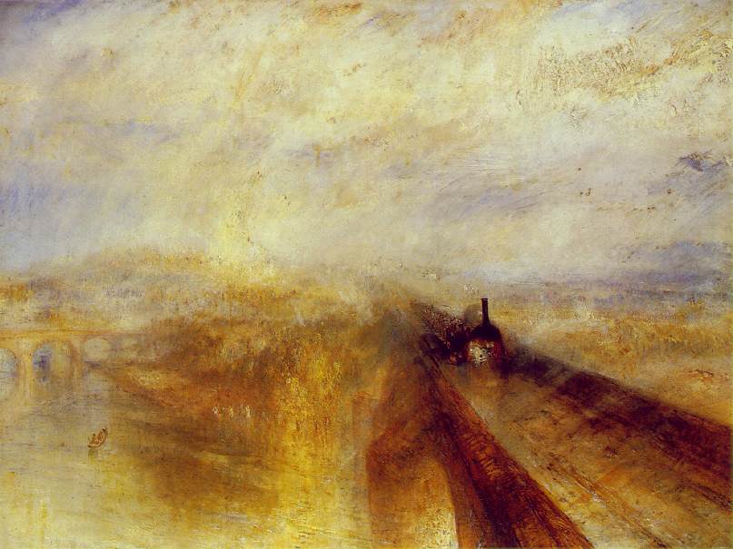 J. W. M. Turner，“雨，蒸汽和速度 - 伟大的西式铁路”（1844）。