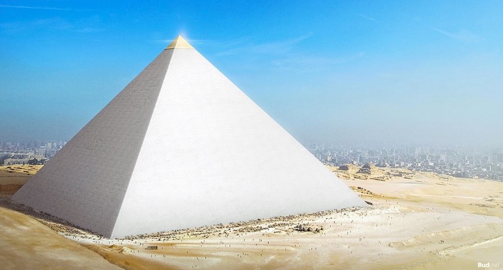 伟大的金字塔的原始外墙，用石灰岩覆盖。